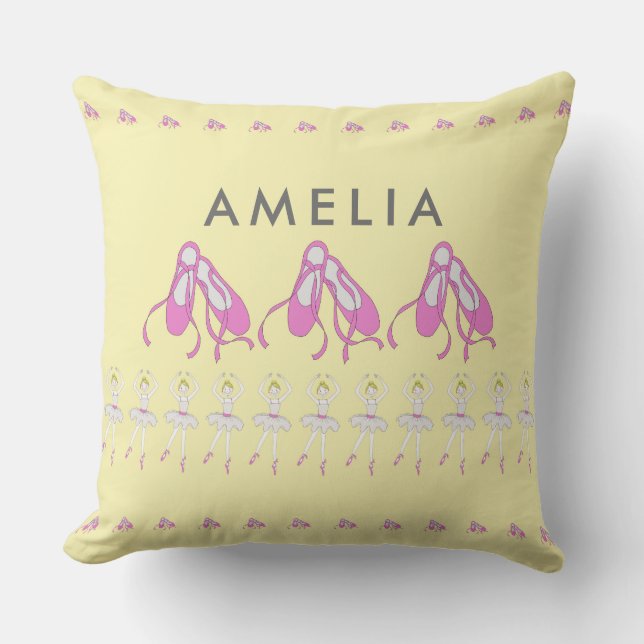 Ballet Shoes Personalised Cushion (Front)