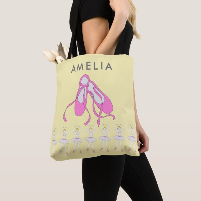 Ballet Shoes Personalised Tote Bag (Close Up)