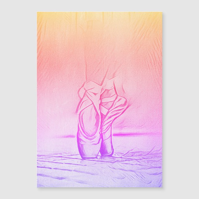 Ballet Shoes Rainbow Ballerina Magnetic Card (Front)