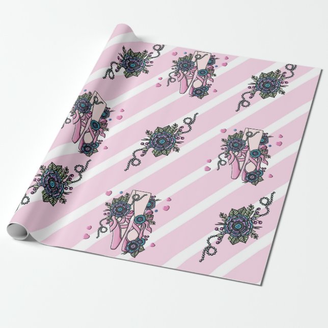 Ballet Shoes Wrapping Paper (Unrolled)