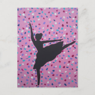 Ballet Silhouette on Pink Postcard