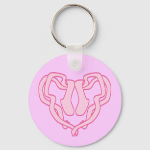 Ballet Slipper Heart Key Ring