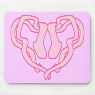 Ballet Slipper Heart Mouse Mat