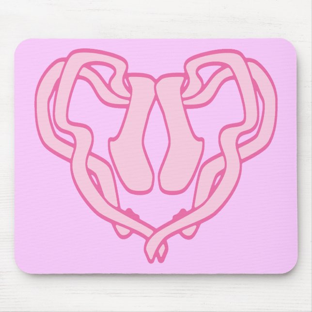 Ballet Slipper Heart Mouse Mat (Front)