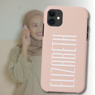 Ballet Slipper Pink Solid Colour   Minimalist Name iPhone 11 Case