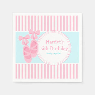 Ballet Slippers Ballerina Birthday Party Napkin