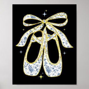 Ballet Slippers Ballerina,vintage Dance Tee,floral Poster