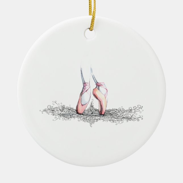 Ballet Slippers Ceramic Tree Decoration (Front)