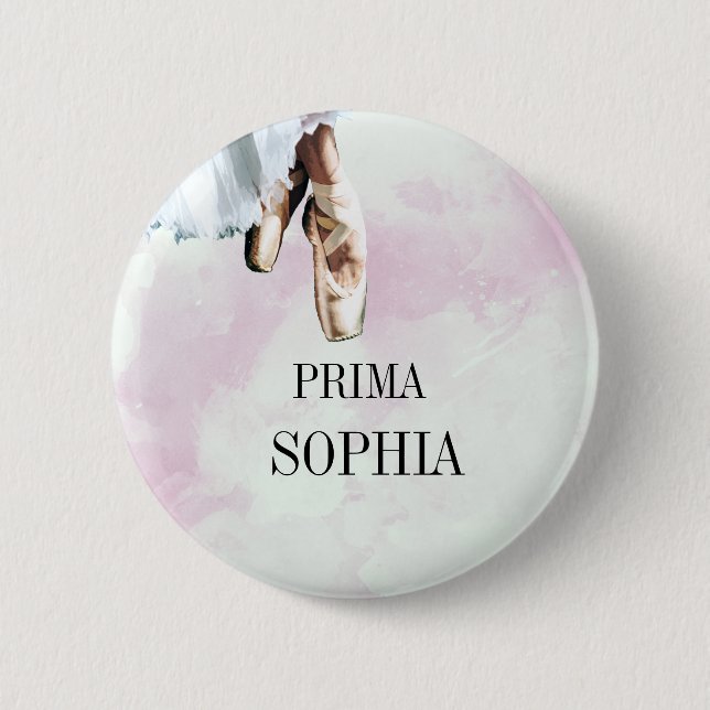 Ballet Slippers Pointe Personal Pink 6 Cm Round Badge (Front)