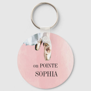 Ballet Slippers Pointe Personal Pink Key Ring