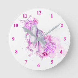 Ballet Slippers Round Clock