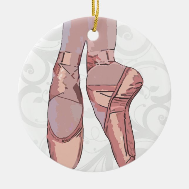 Ballet Slippers Toe Shoes Ceramic Tree Decoration (Front)