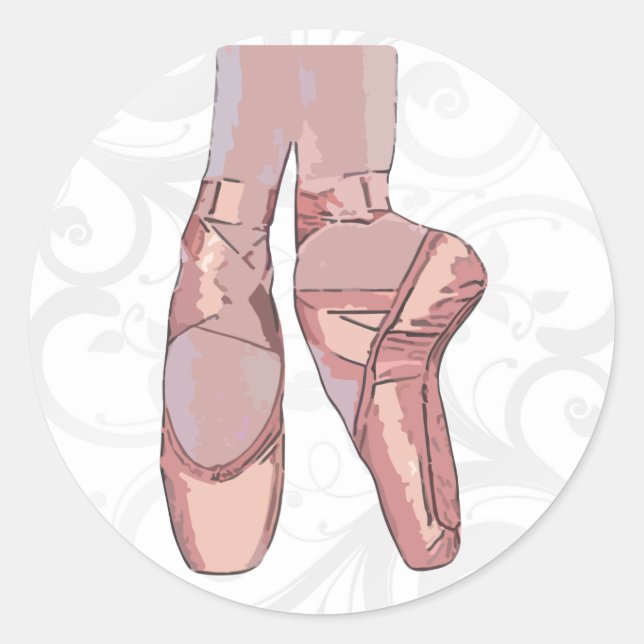 Ballet Slippers Toe Shoes Classic Round Sticker (Front)