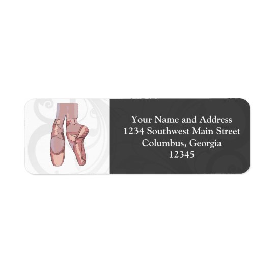 Ballet Slippers Toe Shoes Return Address Label