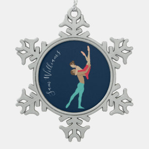 Ballet Snowflake Pewter Christmas Ornament