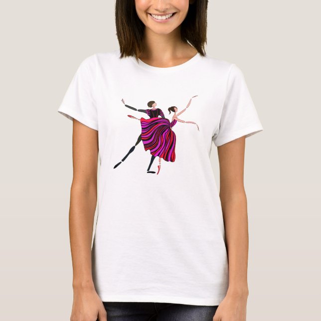 BALLET T-SHIRT, BALLET DANCING COUPLE, ROMANTIC T-Shirt (Front)