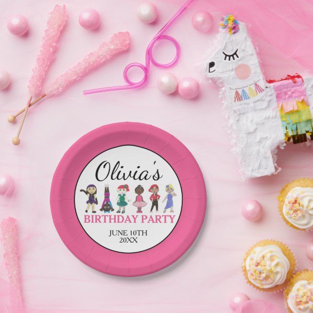 Ballet Tap Jazz Acro Lyrical Dancer Birthday Party Paper Plate (Party)