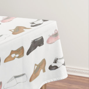 Ballet Tap Jazz Lyrical Dance Shoe Studio Recital Tablecloth