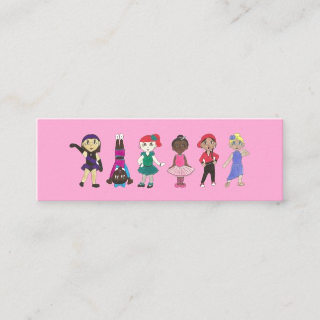 Ballet Tap Jazz Lyrical Hiphop Acro Dance Studio Mini Business Card (Front)
