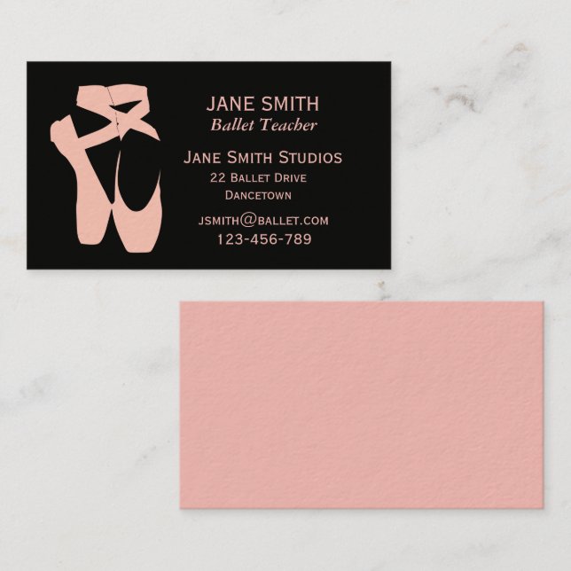 Ballet teacher dance teacher dance studio business business card (Front/Back)