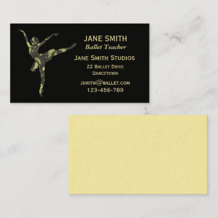 Ballet teacher dance teacher dance studio business business card