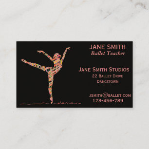 Ballet teacher dance teacher dance studio business card