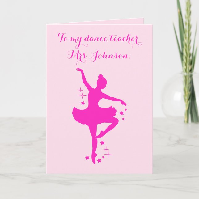 Ballet Teacher Thank You Dancer with Stars Card (Front)