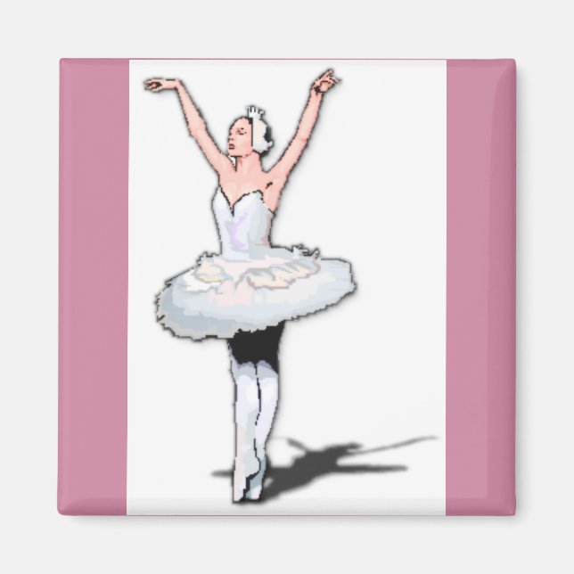 Ballet Theme Pink Ballerina Magnet (Front)