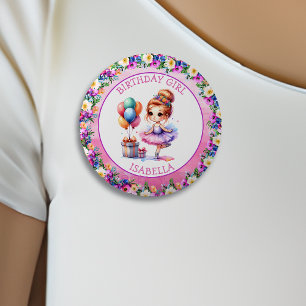 Ballet Themed Girl's Birthday Party 6 Cm Round Badge
