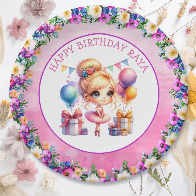 Ballet Themed Girl's Birthday Party Paper Plate (Creator Uploaded)