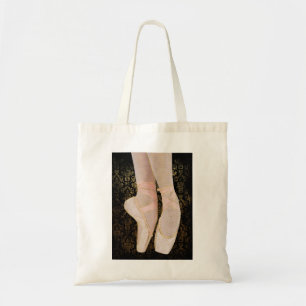 Ballet Toe Shoes - Black Pink Gold Tote Bag