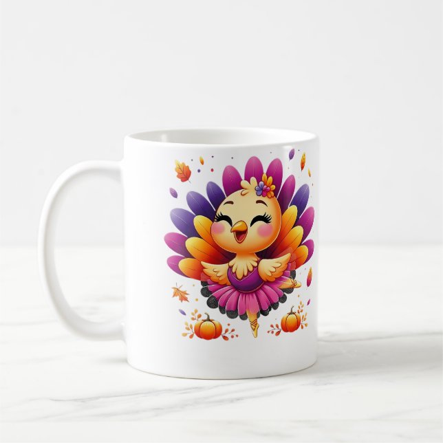 Ballet Turkey Ballet Dancer Fall Dance Girls Thank Coffee Mug (Left)