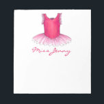 Ballet Tutu Personalised Dance Teacher Notepad<br><div class="desc">Notepad features an original illustration of a pink ballet tutu. Simply personalise with the name of your favourite dance teacher for a one-of-a-kind gift!</div>