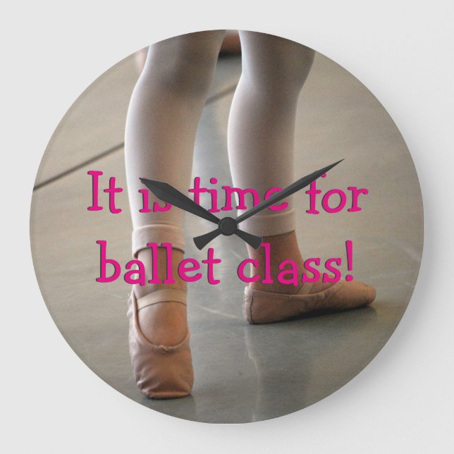 BALLET WALL CLOCK, BALLET CLASS TIME LARGE CLOCK (Front)