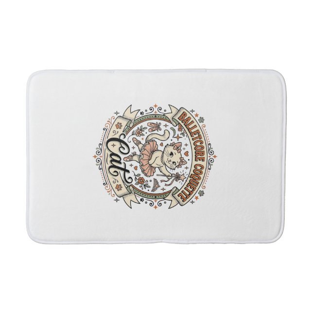 Balletcore Coquette Cat Balletcore Coquette Cat Vi Bath Mat (Front)