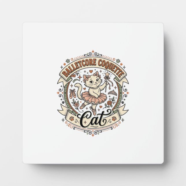 Balletcore Coquette Cat Balletcore Coquette Cat Vi Plaque (Front)