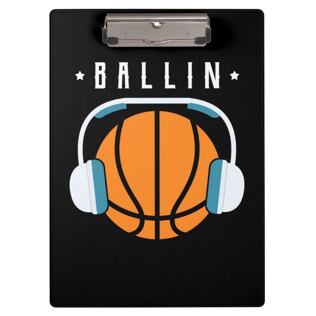 Ballin Basketball Art Clipboard (Front)