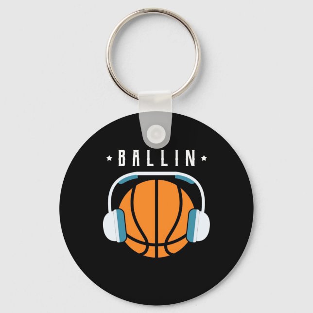 Ballin Basketball Art Key Ring (Front)