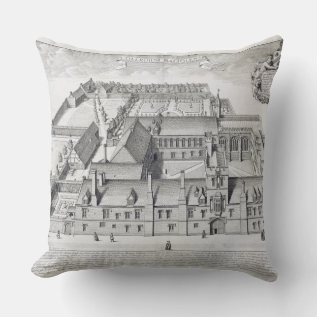 Balliol College, Oxford, from 'Oxonia Illustrata', Cushion (Front)