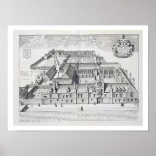 Balliol College, Oxford, from 'Oxonia Illustrata', Poster