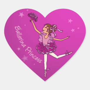 Balllerina cerise pink princess sticker
