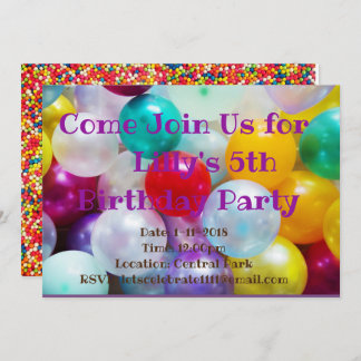 Ballon Birthday Invitation