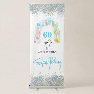 *~* Ballon PERSONALIZE any AGE Birthday Party Retractable Banner