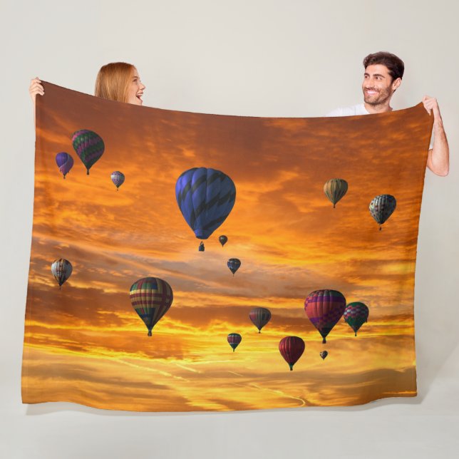 BALLONS at SUNSET Fleece Blanket (In Situ)