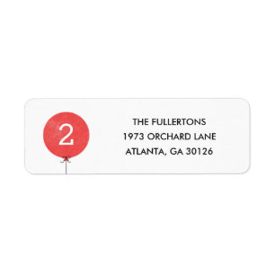 Balloon Address Label - Red