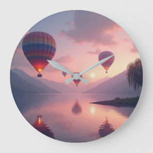 Balloon Adventure Dreams Large Clock