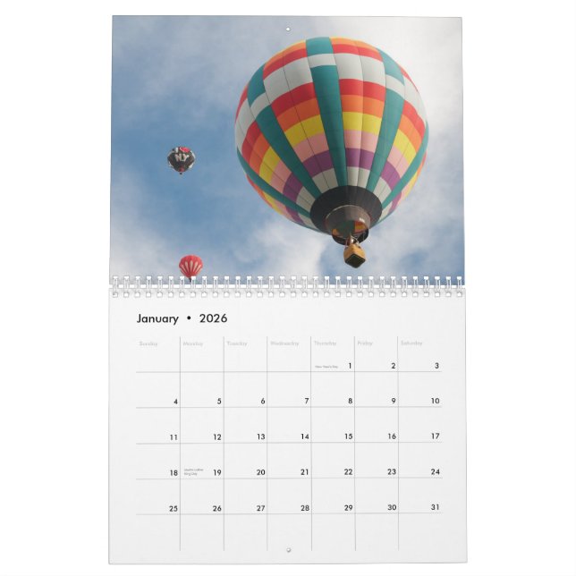 Balloon all year round calendar (Jan 2026)