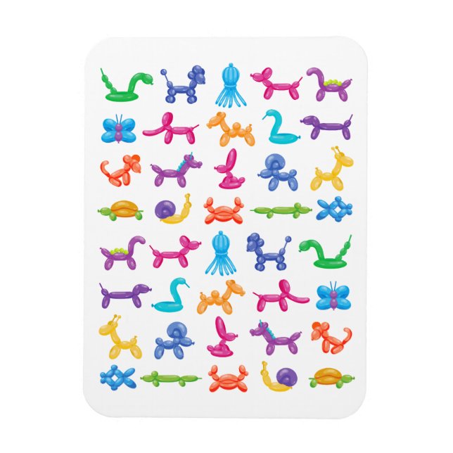 Balloon Animal Colour Pattern – Kids & Clown Party Magnet (Vertical)