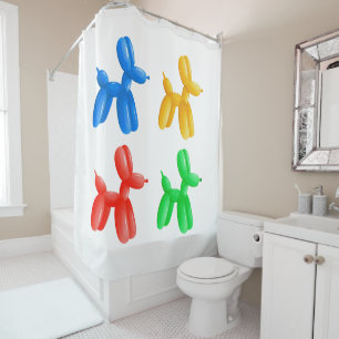 Balloon Animal Colour Pattern – Kids & Clown Party Shower Curtain