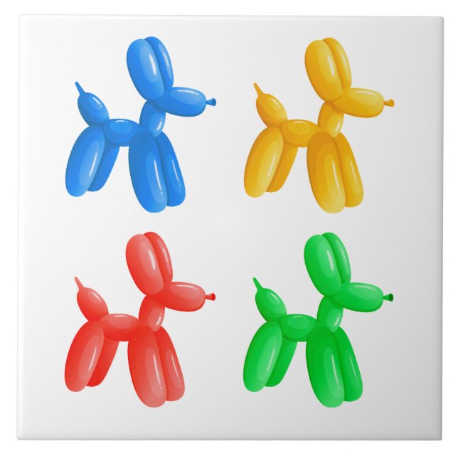 Balloon Animal Colour Pattern – Kids & Clown Party Tile (Front)